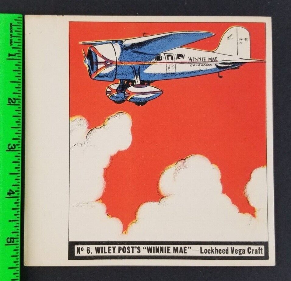 Vintage 1936 Lockheed Craft History of Aviation Goudey Premium Card Unpunched