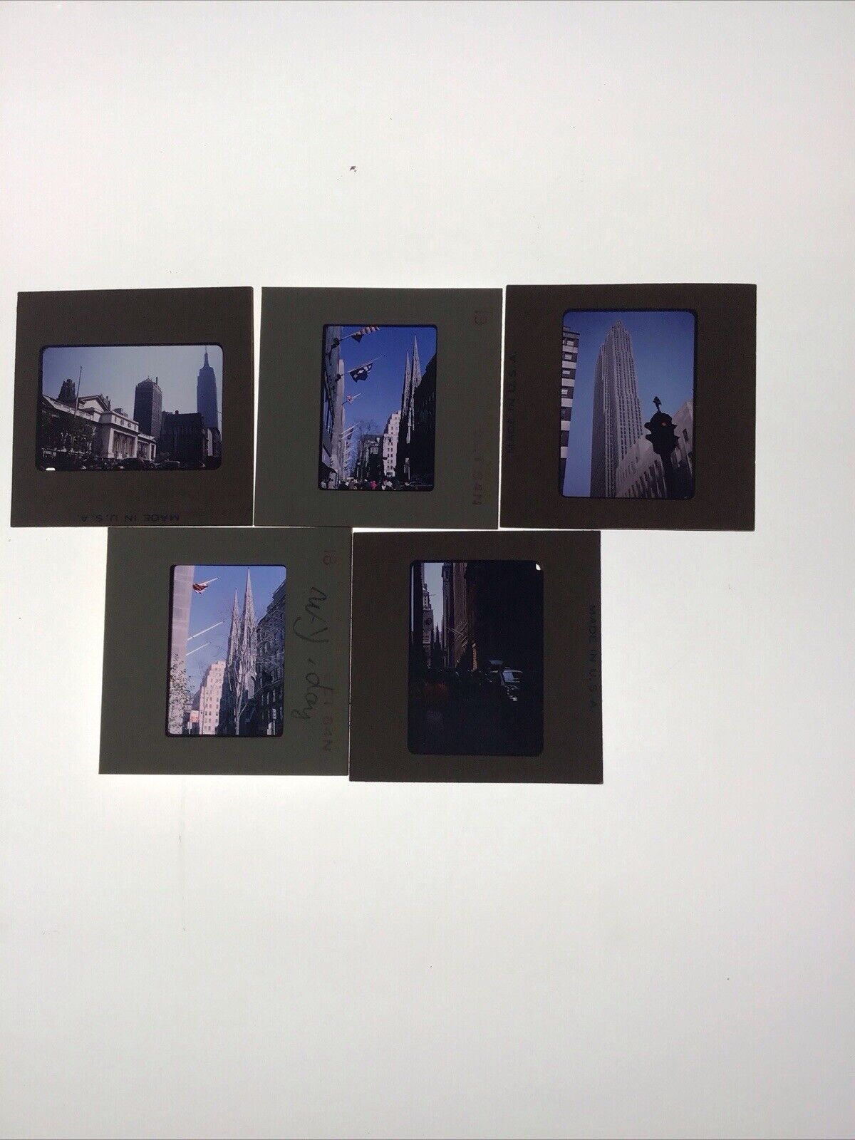 Lot Of 5 Kodak Transparency Slides New York Buildings From September 1964