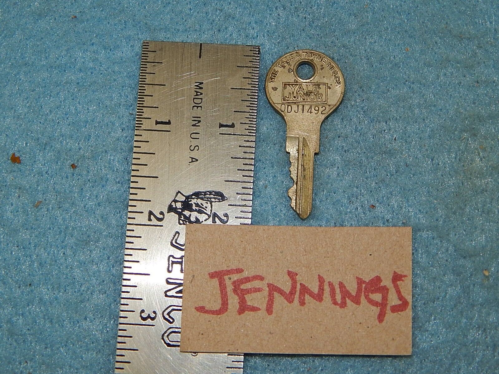 vintage coin operator key: O.D. Jennings & Co. - ODJ 1492 - (Yale Junior)
