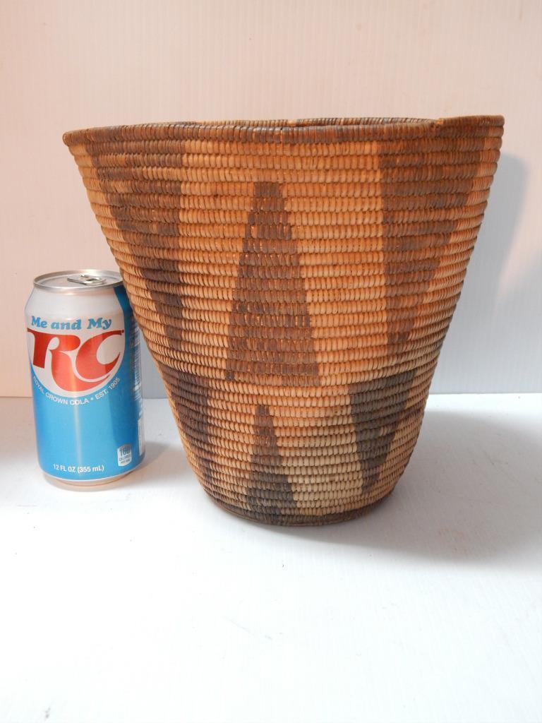 TALL ANTIQUE c.1890-1910s PIMA ( PAPAGO )  INDIAN BASKET - STRONG