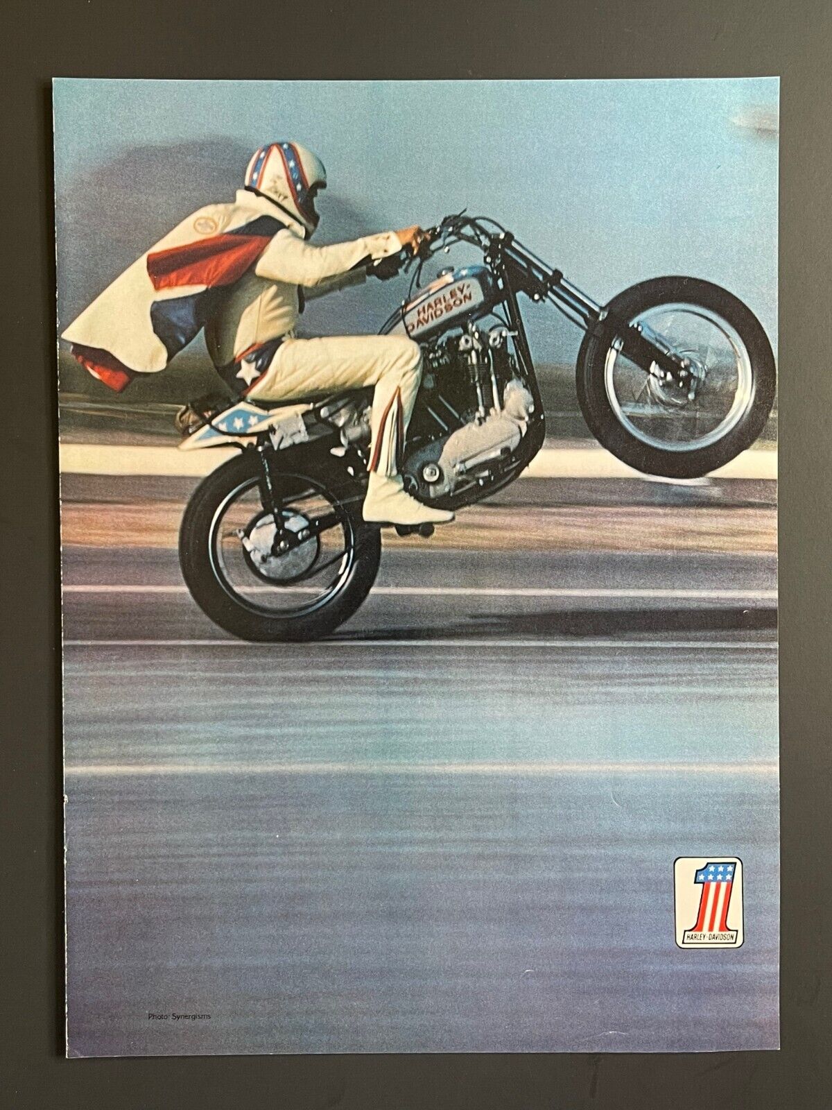 Vintage 1975 Evel Knievel Harley Davidson Motorcycle - Original 4 Page Print Ad