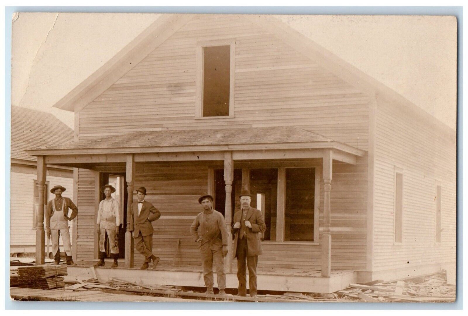 c1910\'s House Construction Carpenters Workers Occupational RPPC Photo Postcard