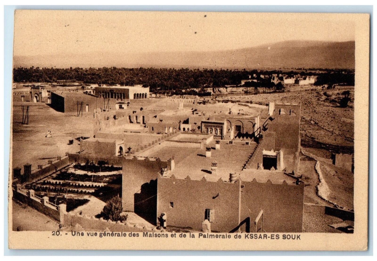 c1930\'s General View Maisons Palmeraie Errachidia Morocco Vintage Postcard