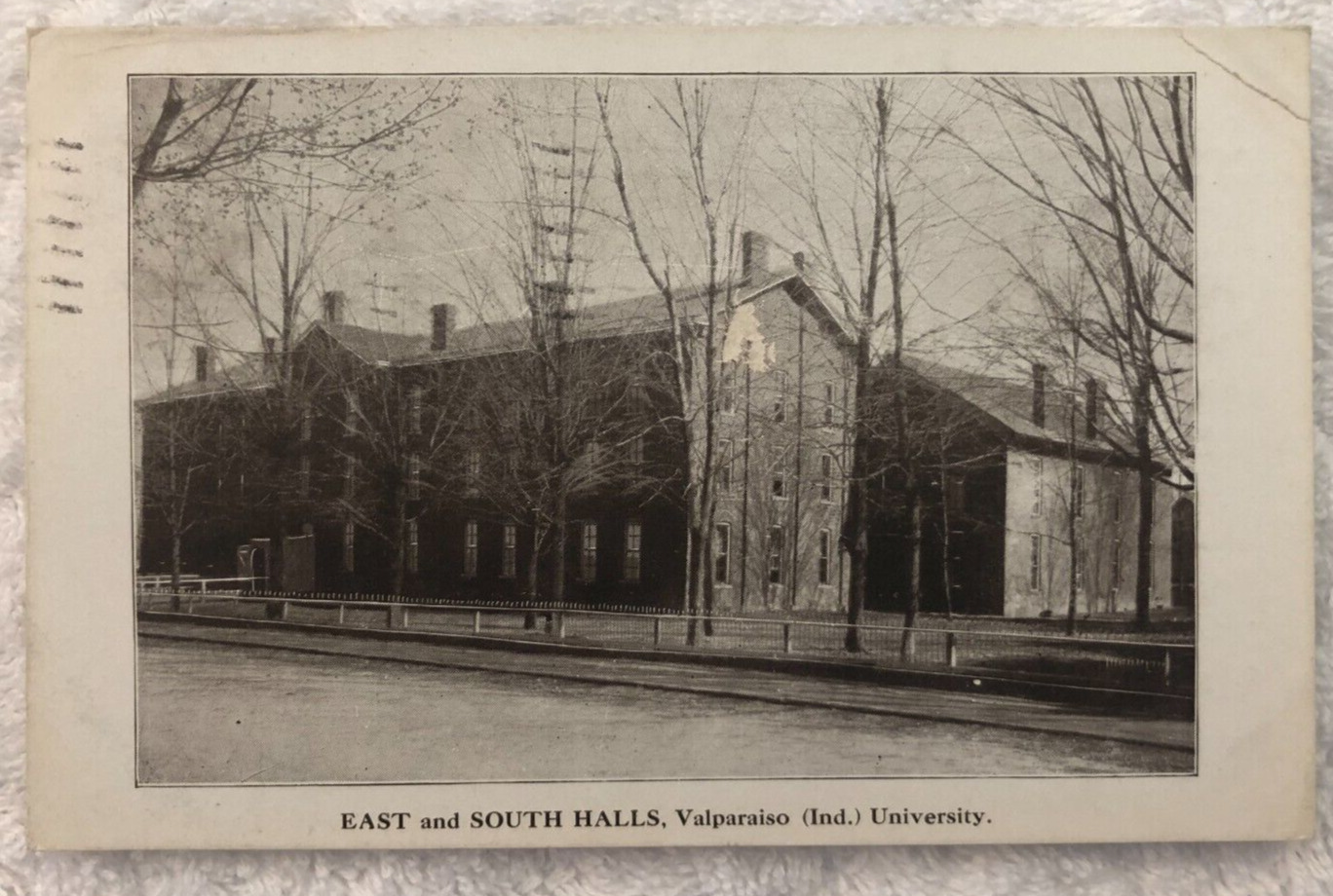 c1908 East South Halls University Exterior Building Valparaiso Indiana Post Card