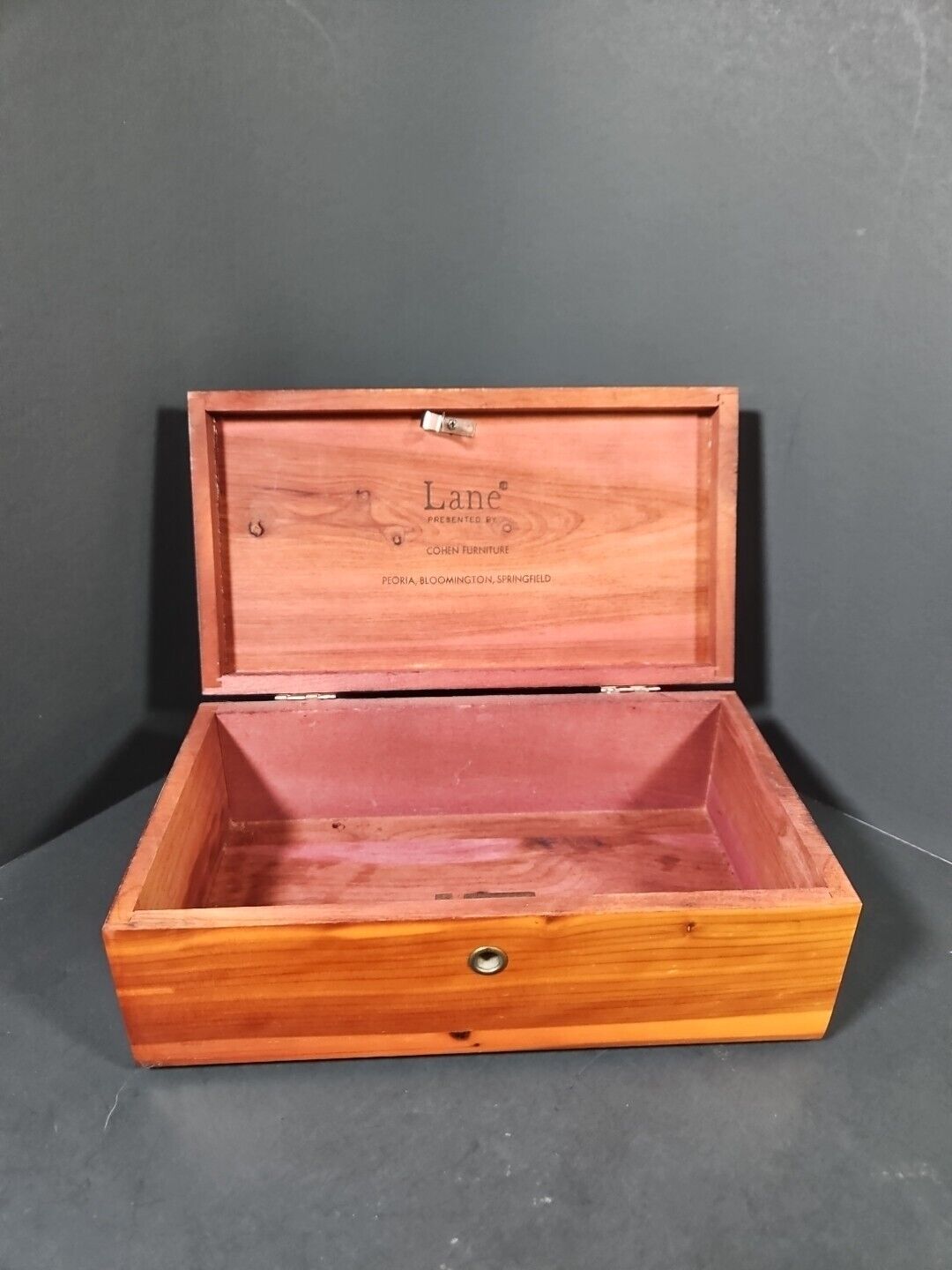 Vintage LANE Wooden Cedar Chest Jewelry Trinket Box Cohen Peoria Bloomington 