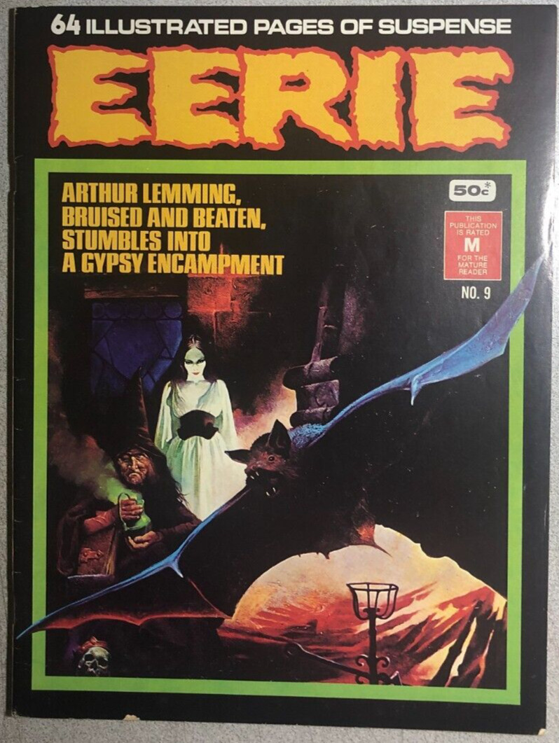 EERIE #9 (1974) Australian edition Warren B&W horror comics magazine VG+/FINE-