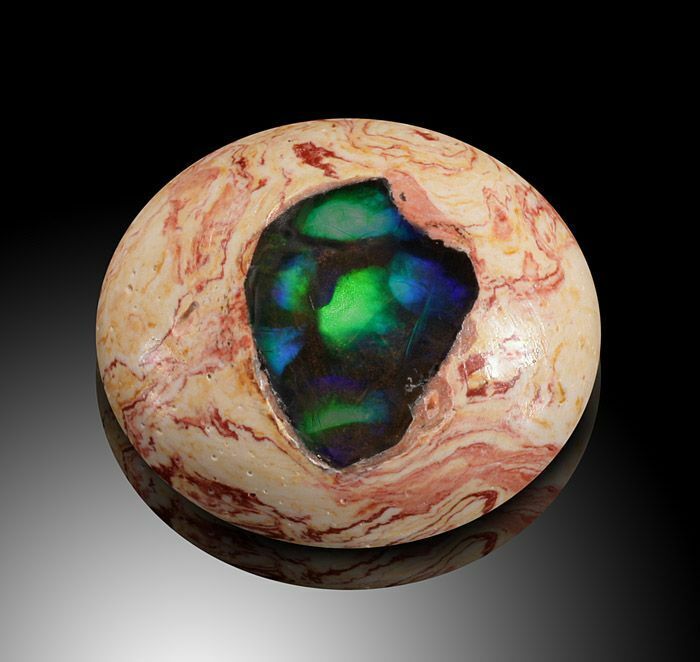 Large pocket of blue-green translucent opal within a Rhyolite Matrix