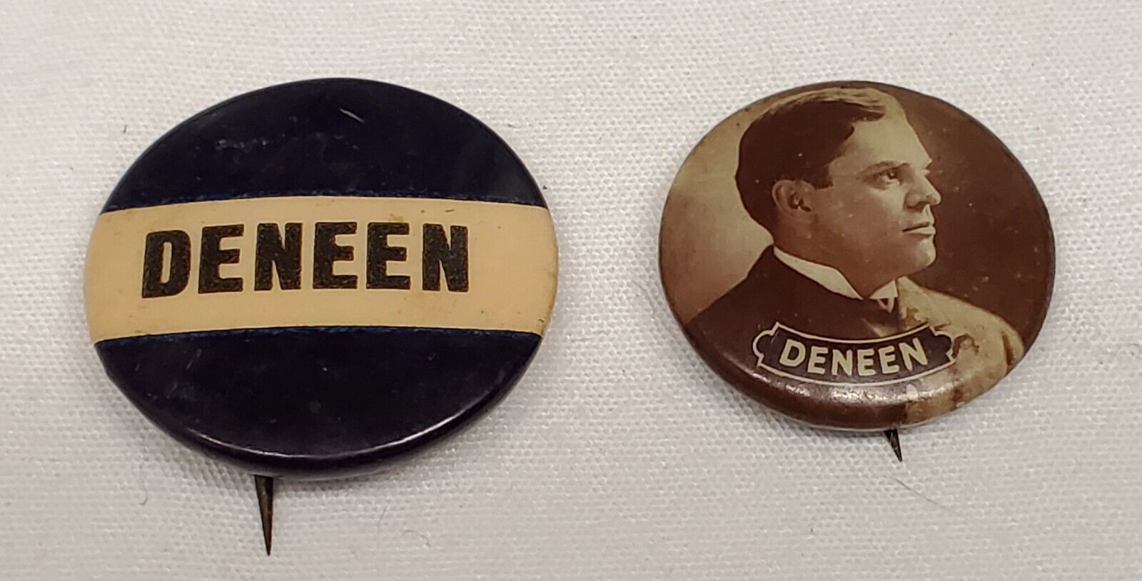 Rare 1904 Charles Deneen Political Gubernatorial Campaign Pinback Button Pin Lot