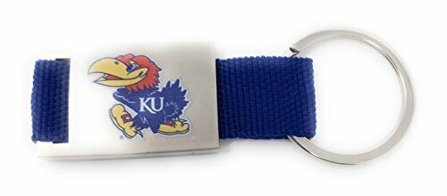 University of Kansas Collegiate Key Chain with Blue Fabric and KU Logo 