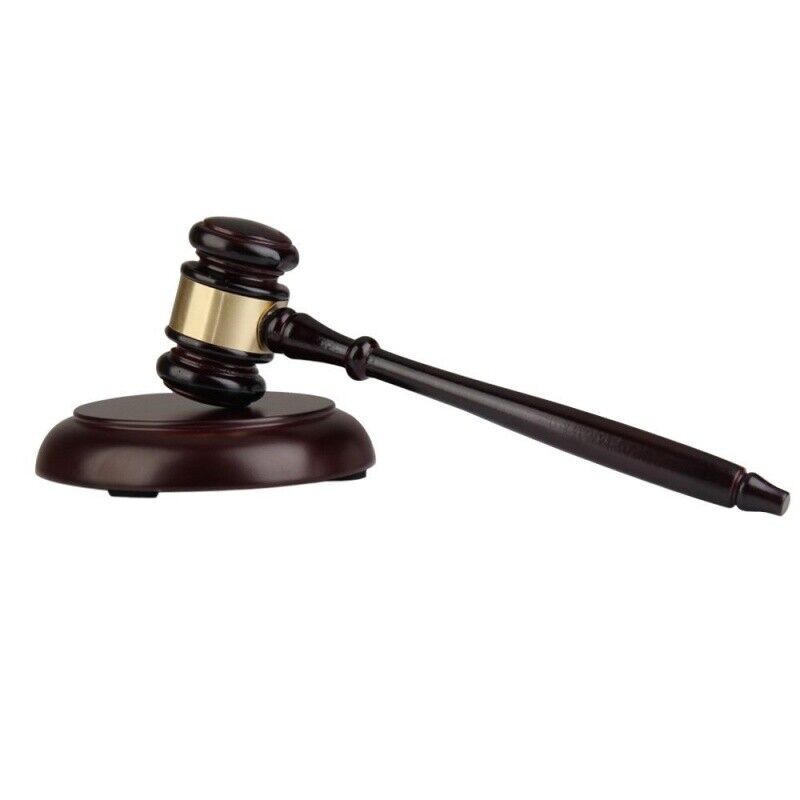 Wooden judge's gavel auction hammer with sound block for attorney judge B6A7