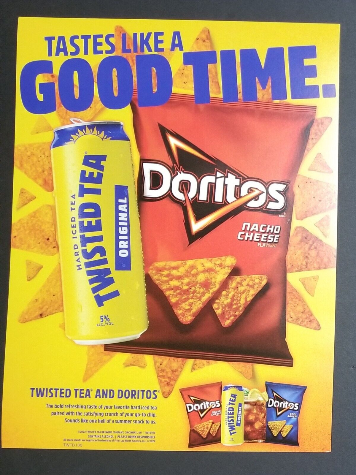 TWISTED TEA & DORITOS In Store Advertising Cardboard Sign