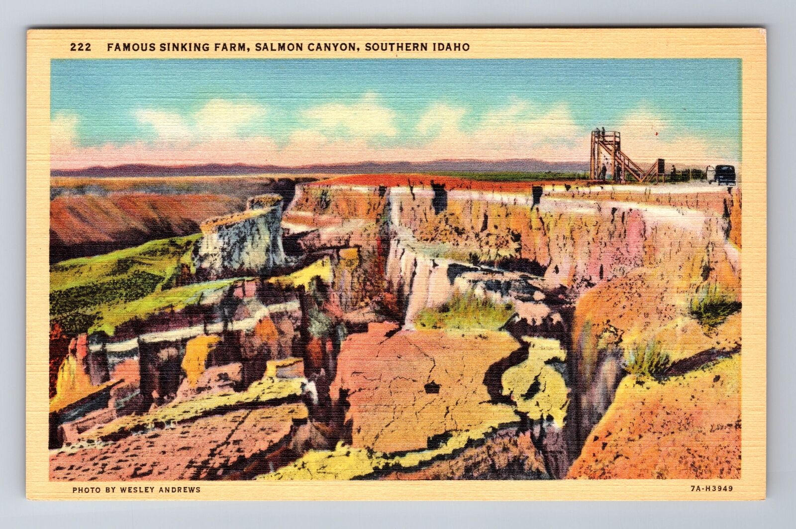 Buhl ID-Idaho, Sinking Farm, Salmon Canyon, Antique Vintage Souvenir Postcard