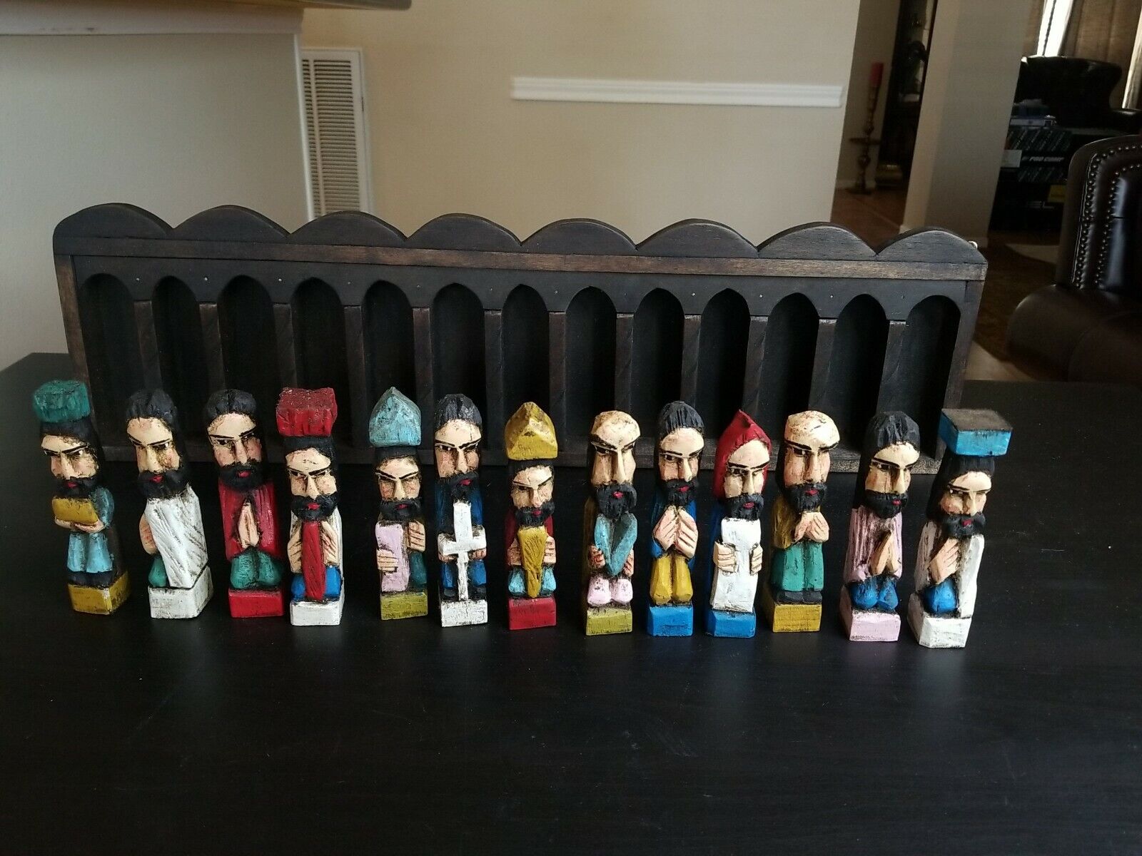 LAST SUPPER Hand carved movable wood 23 5/8\