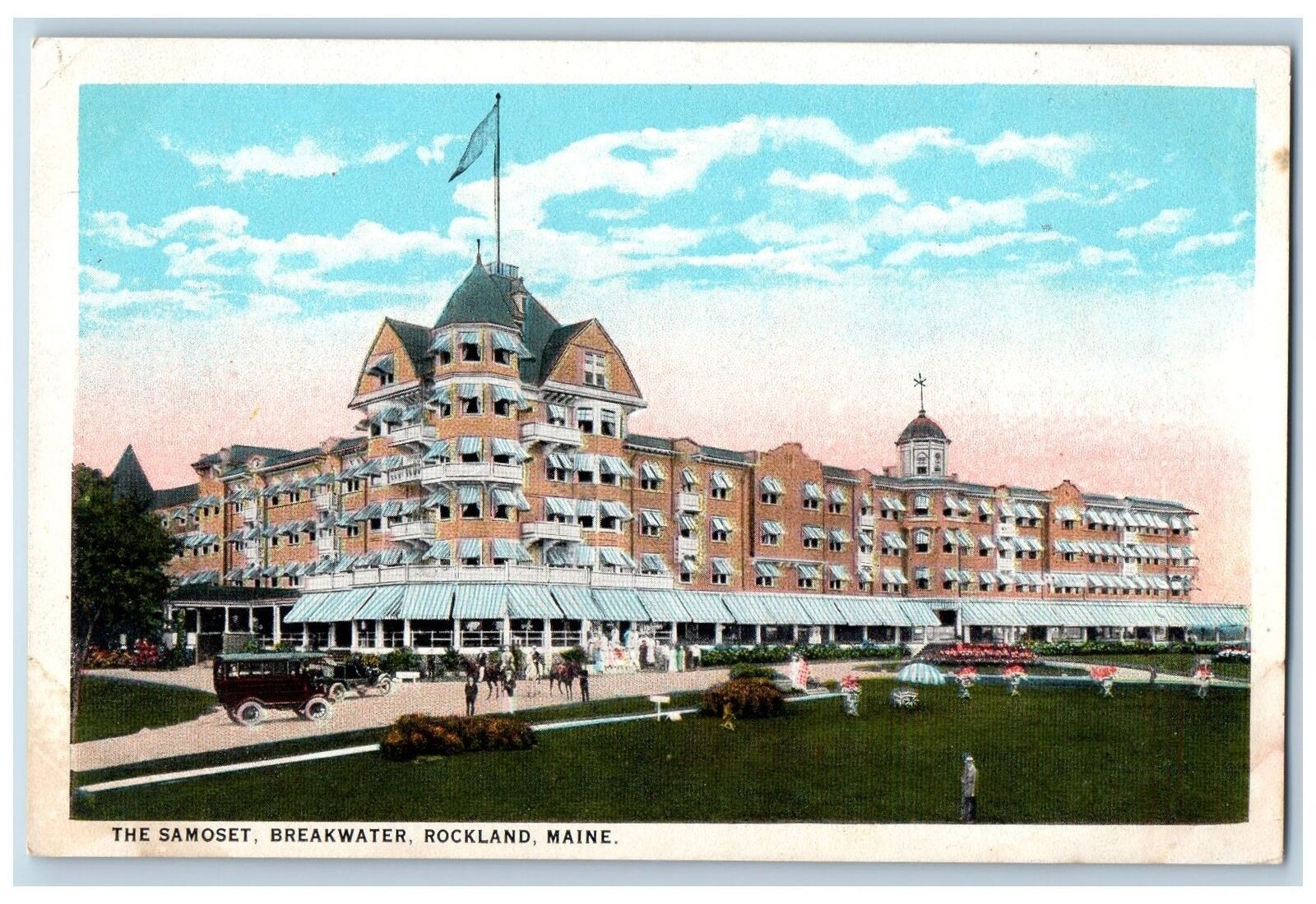 c1920's The Samoset Breakwater Hotel & Restaurant Guests Rockland Maine Postcard