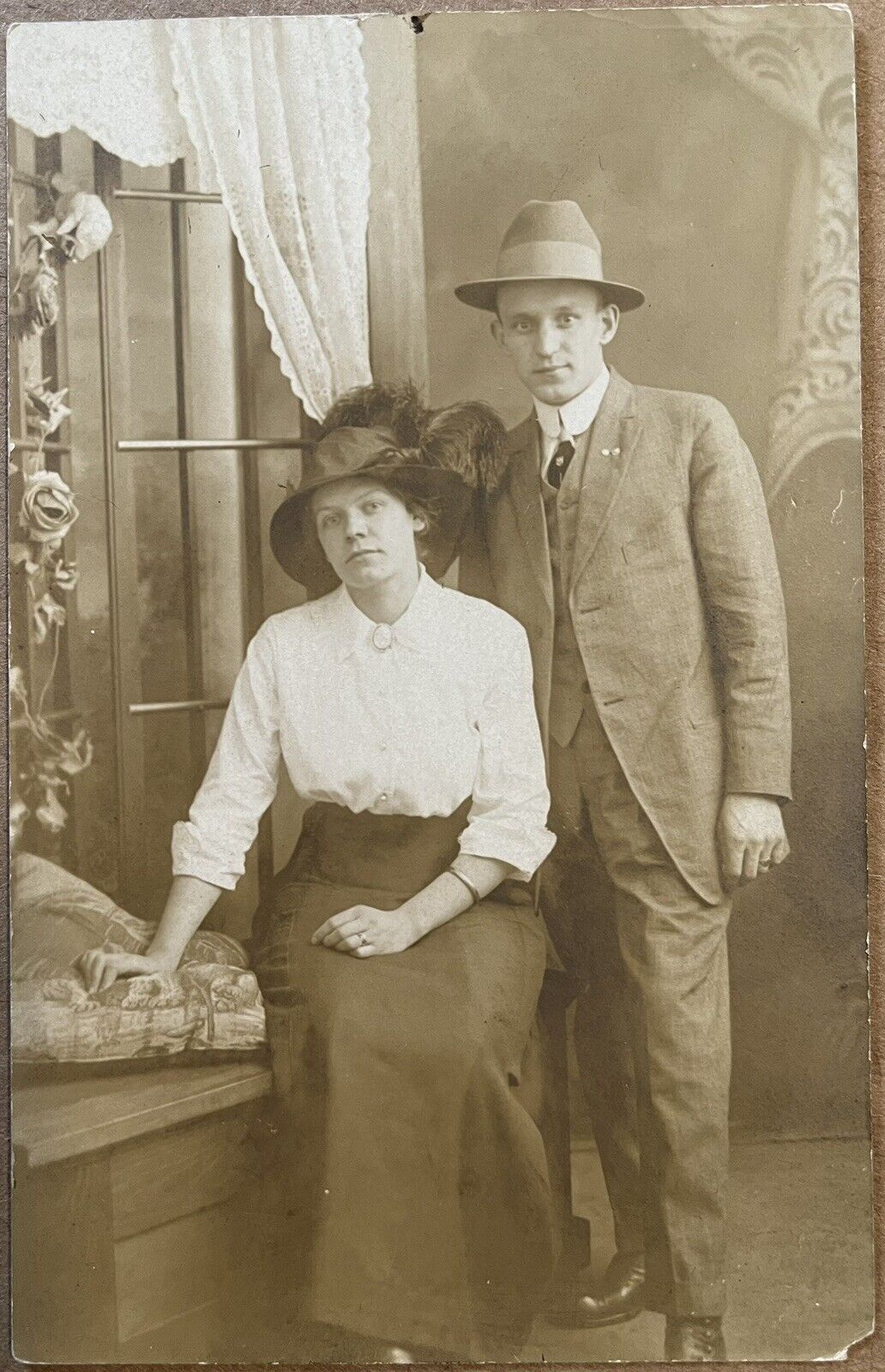 RPPC Chicago Jack with Edna Koalenz Illinois Antique Real Photo Postcard 1910