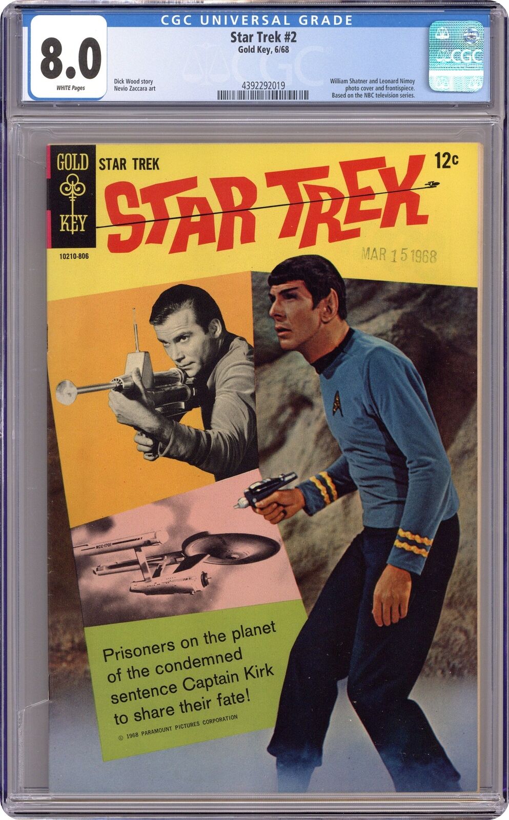 Star Trek #2A Ad Back Cover 12c Cover Price CGC 8.0 1968 4392292019