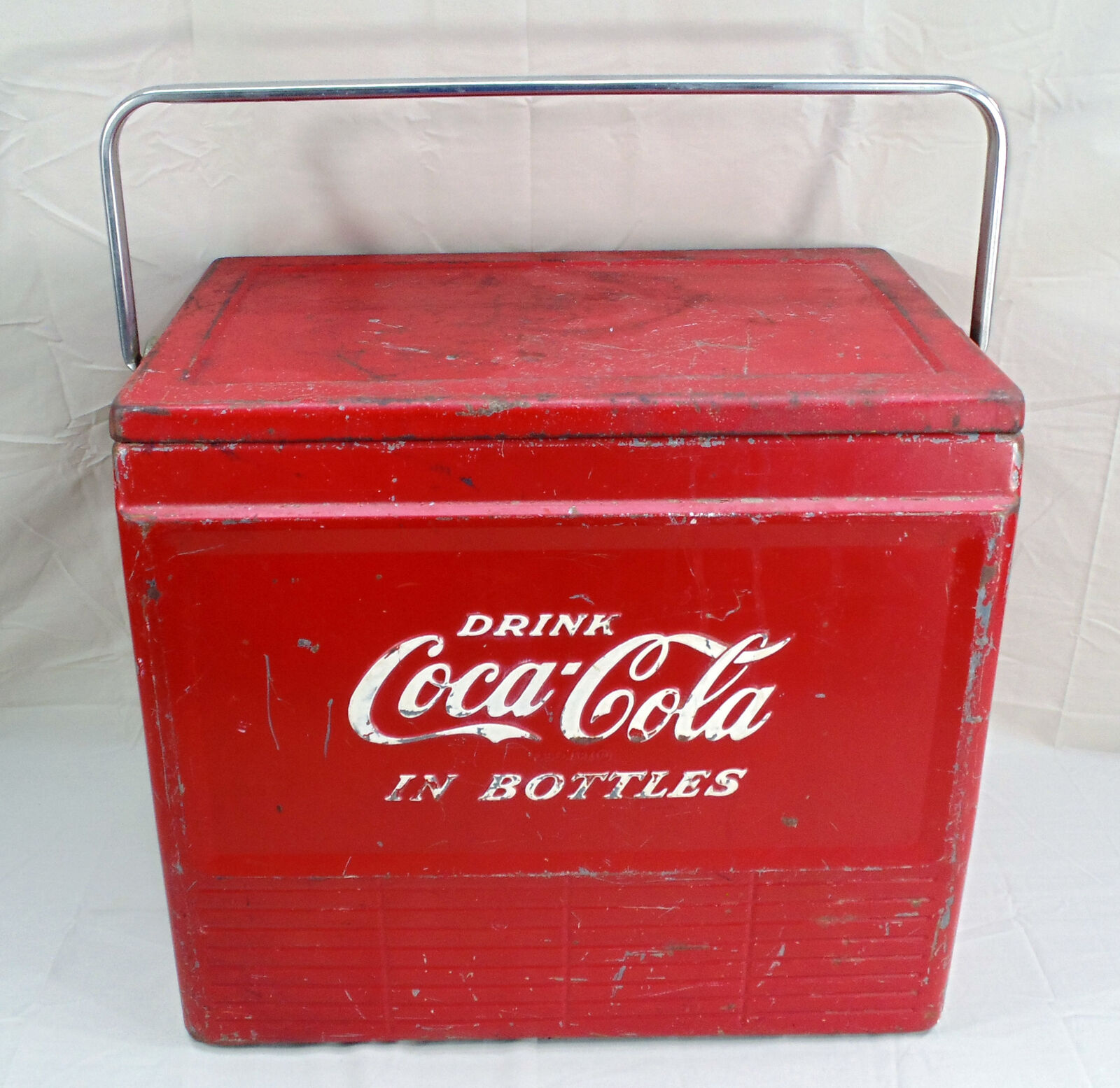 Vintage 1950\'s Coca Cola Picnic Ice Chest Cooler Progress Refrigerator Co.