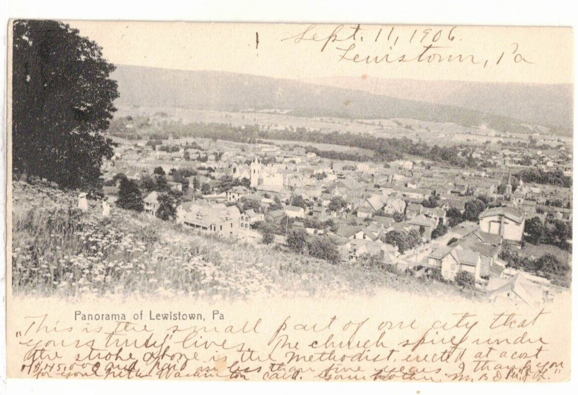 1906 UDB PC: Panoramic View of Lewistown, Pennsylvania