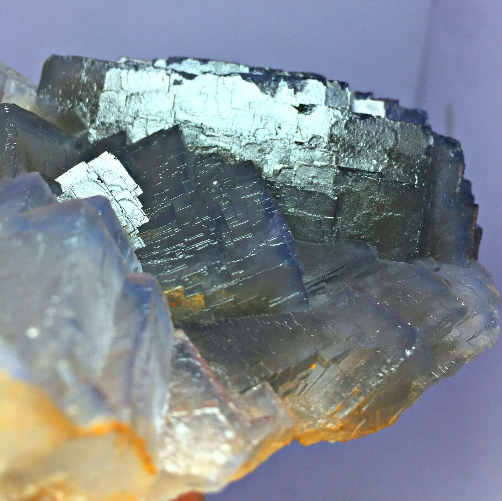 618.0 Gm Huge Astonishing Unusual Purple Blue Natural Fluorite Crystal Specimen