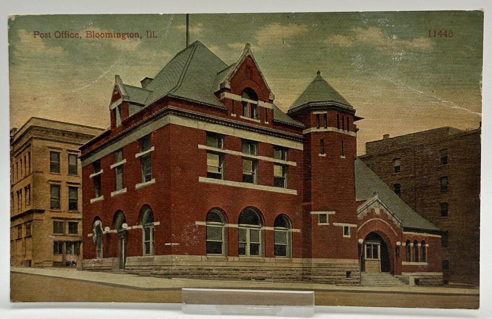 1907-1915 Post Office Postcard Bloomington Illinois IL 