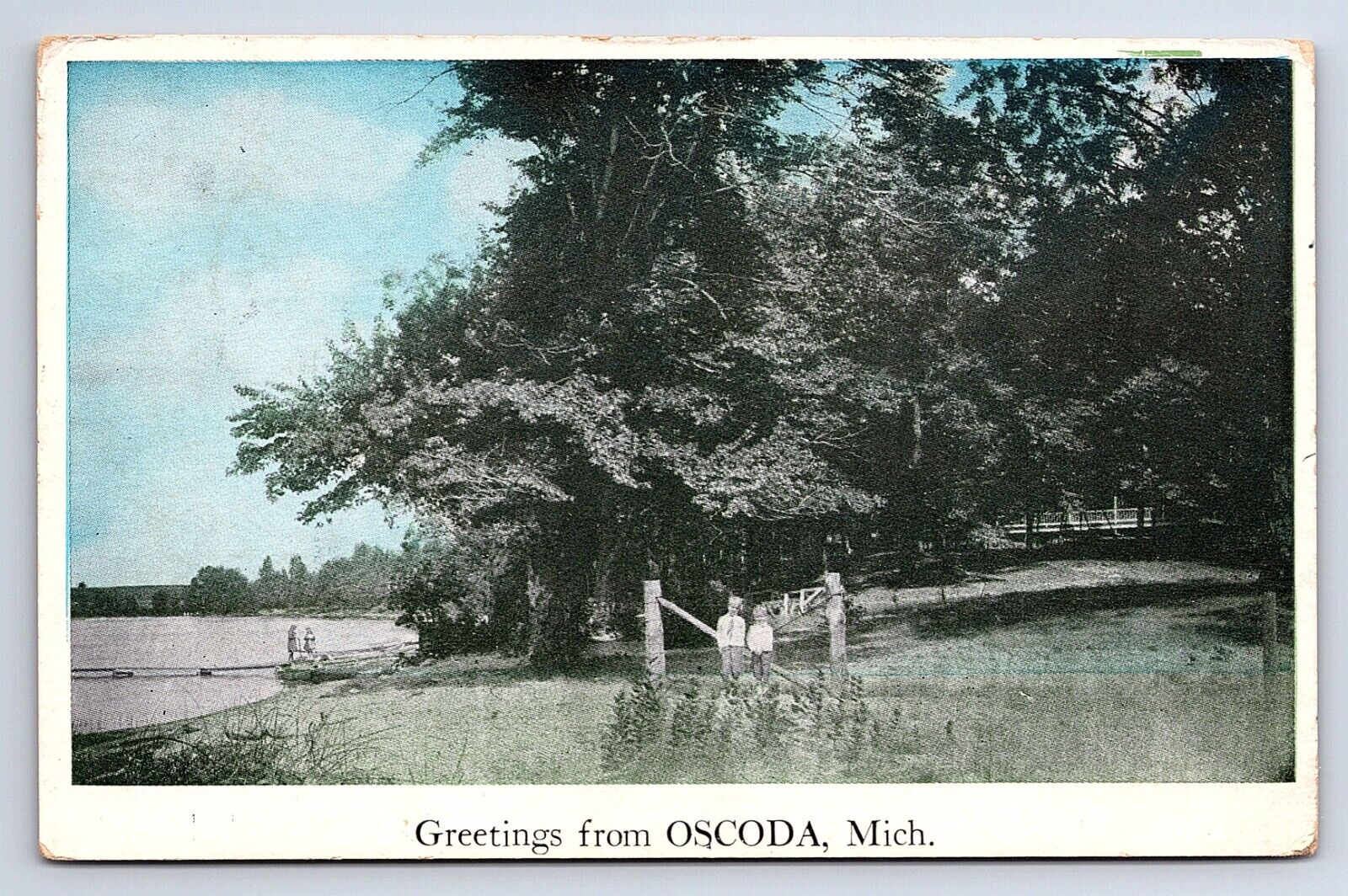 Postcard Greetings From Oscoda Michigan MI c.1925