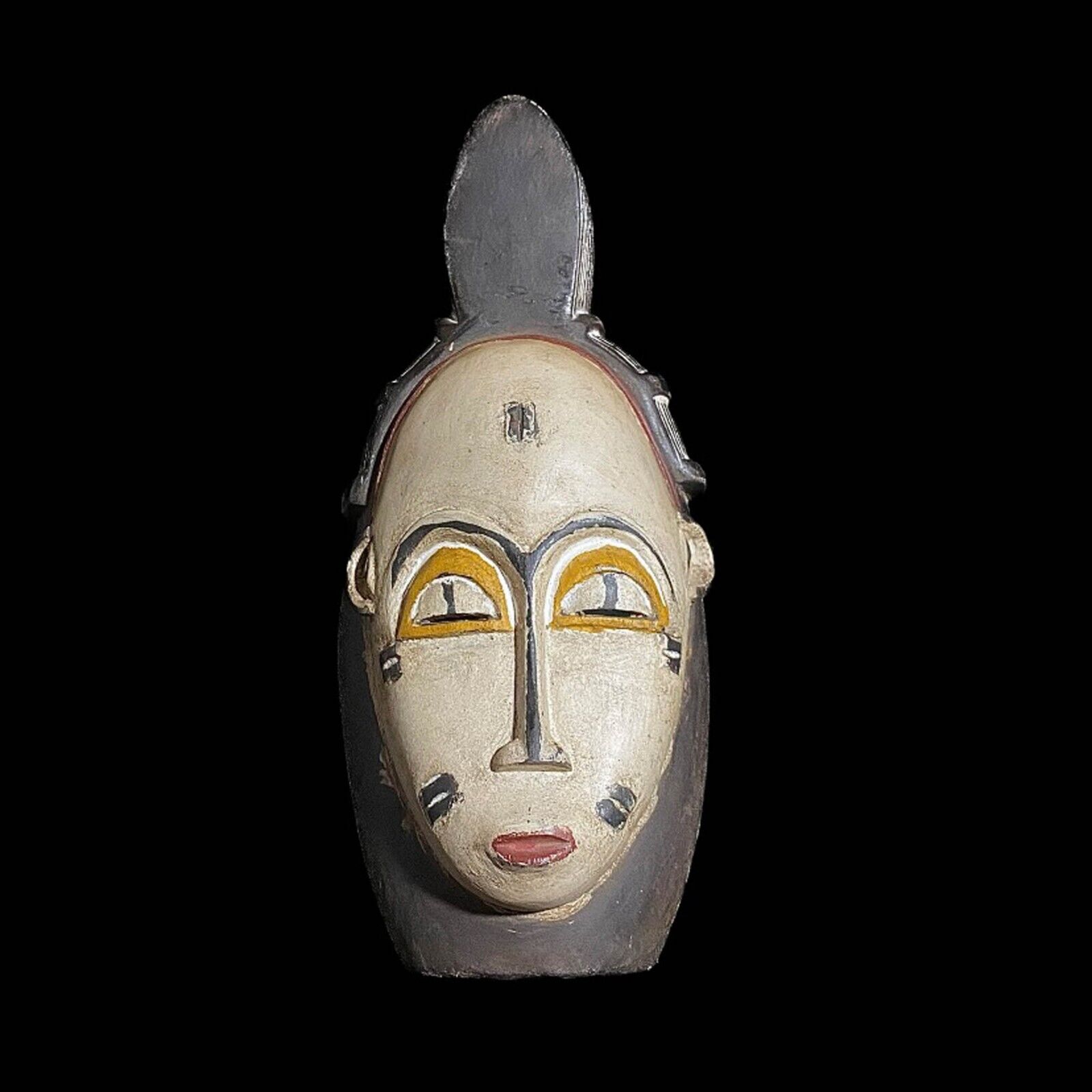 Guro Nice White Mask Tribal Mask Handmade Antiques Wooden Masque -7834