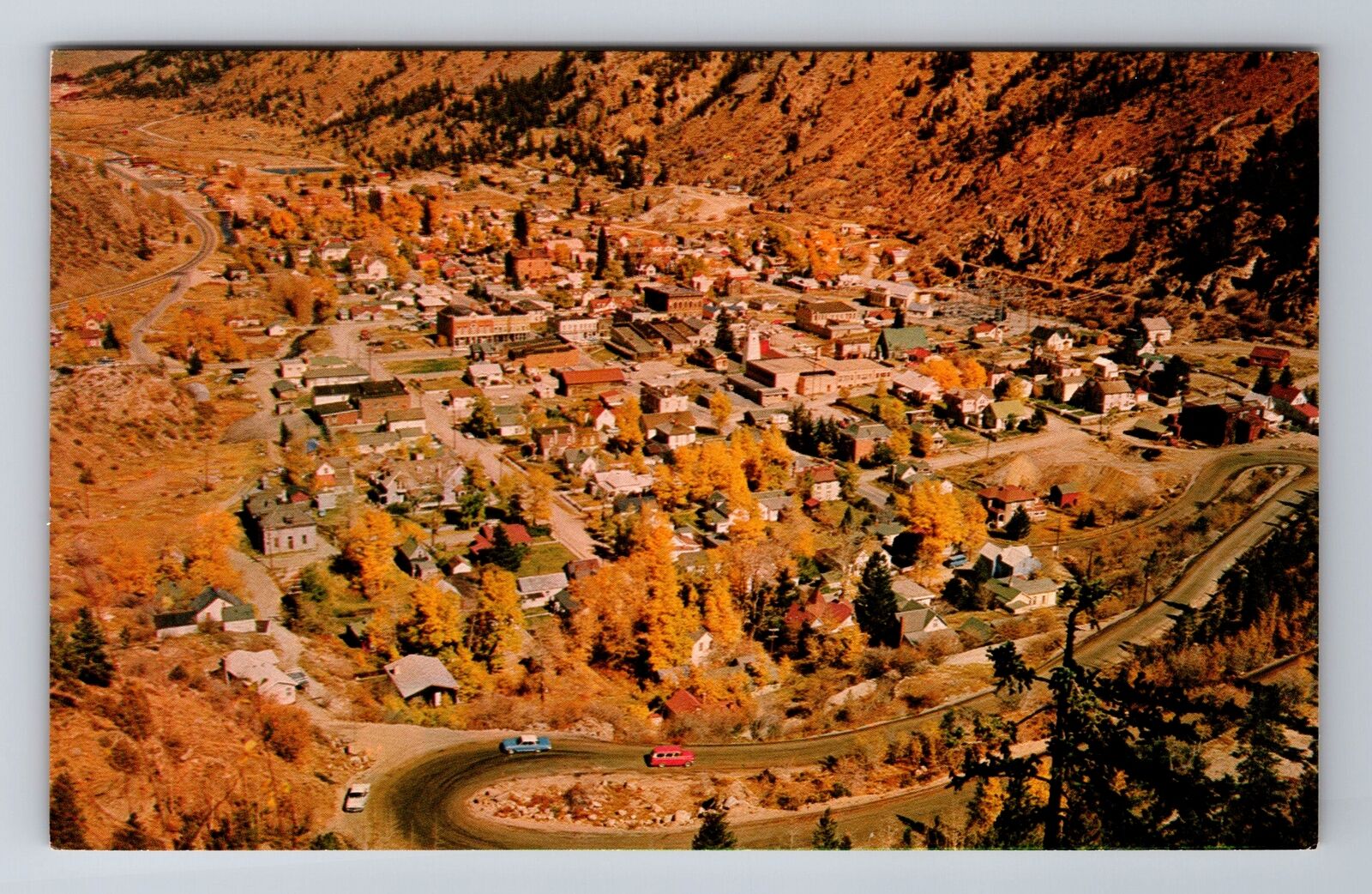 Georgetown CO-Colorado, Aerial Mountain Town View, Antique Vintage Postcard