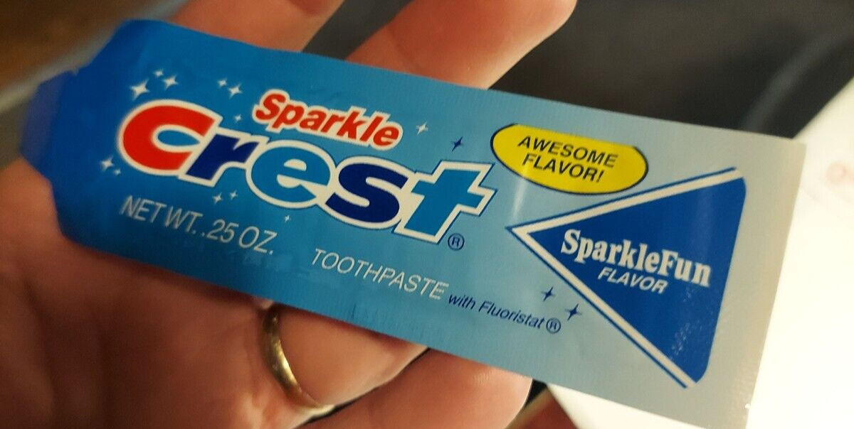 Vintage 1991 Crest Sparkle Fun 1990s Toothpaste Sample Unopened NOS New 90s