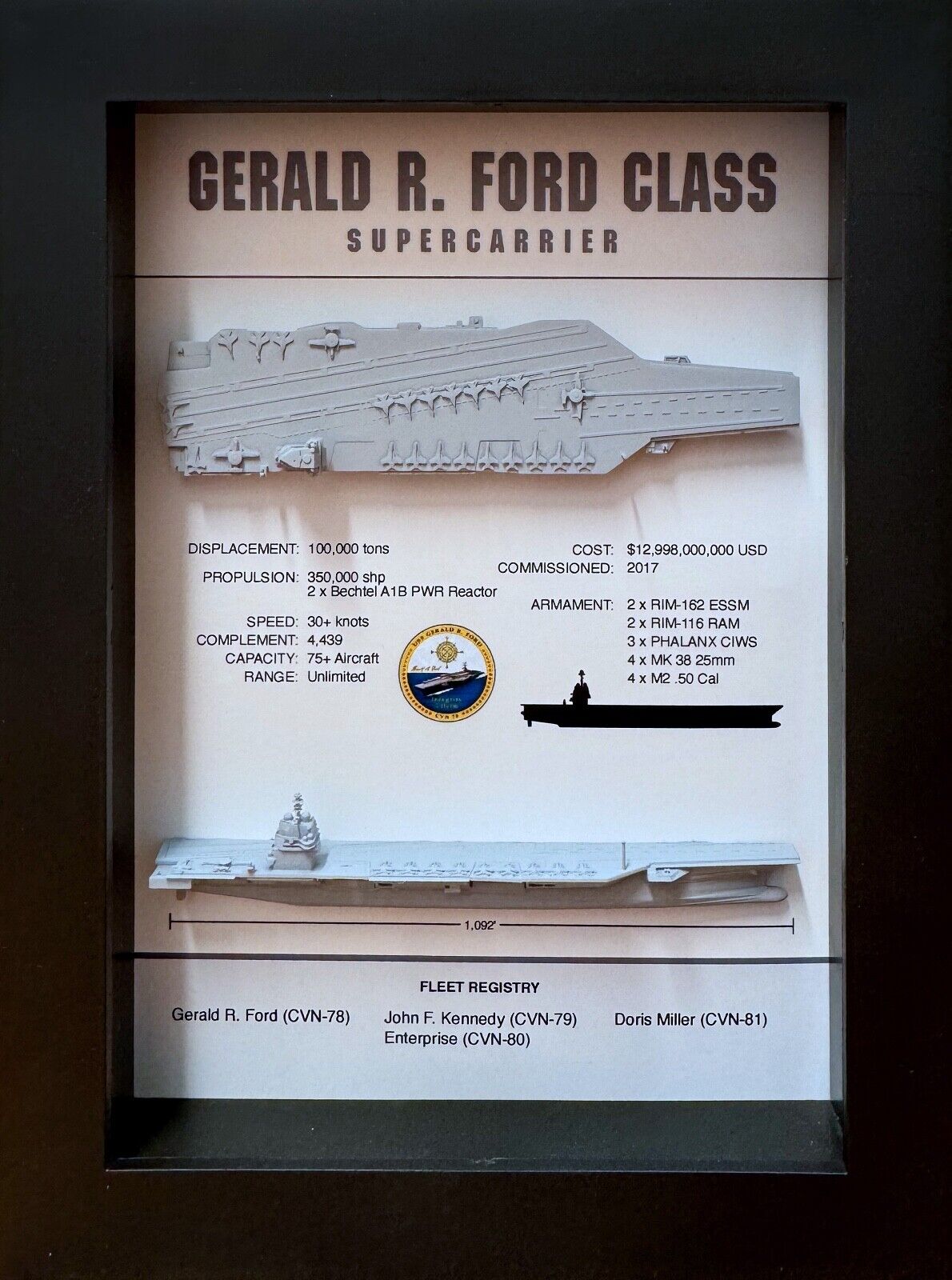 Gerald R Ford Class Display Shadow Box, CVN-78, 6\