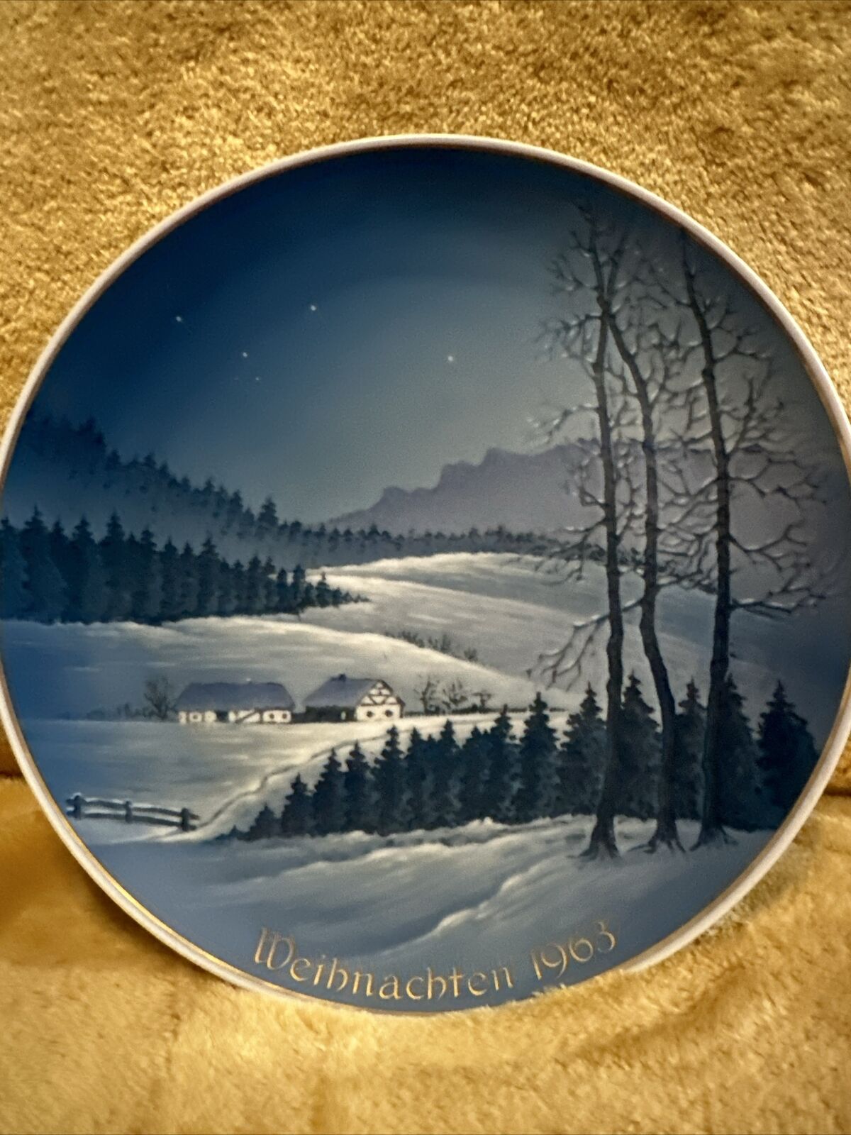 Rosenthal Weihnachten Stille Nacht Christmas Collector Plate 1963 Germany Blue