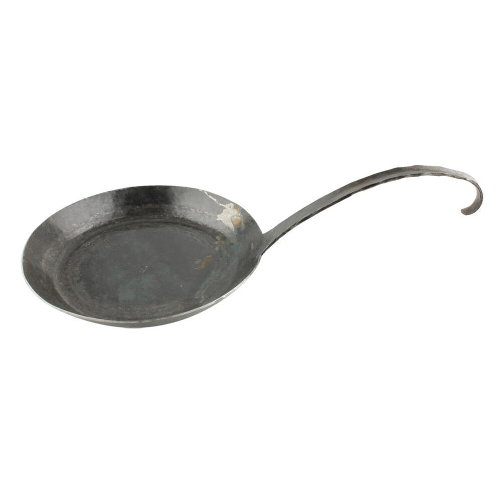 Handmade Medieval Iron Frying Pan - Outdoor Camping Cookware - Iron Pan 11 In