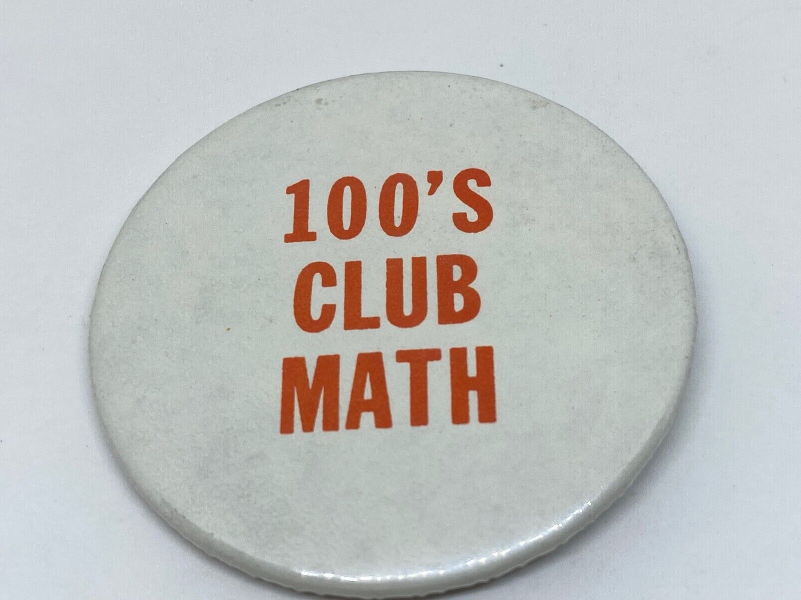 Vintage 100s Club Math Button Pin