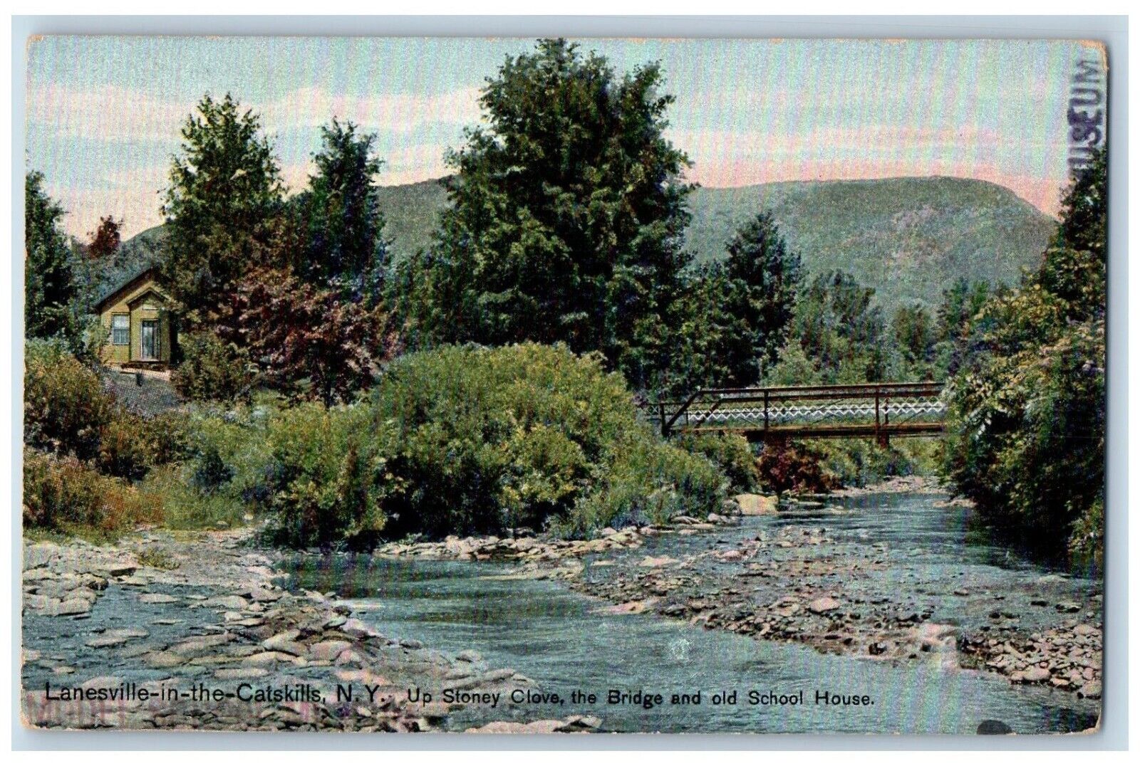 Lanesville Catskills New York Postcard Up Stoney Clove Bridge School House c1910