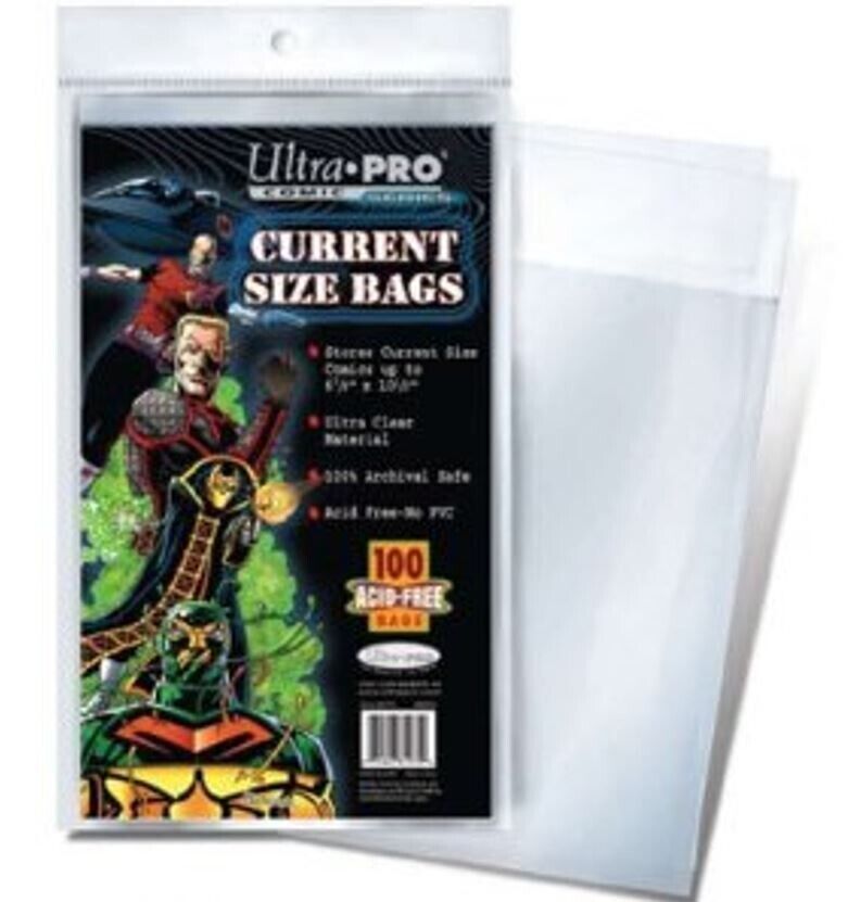 Ultra Pro  Current/Modern Comic Book Bags, 100 Bags Sleeves