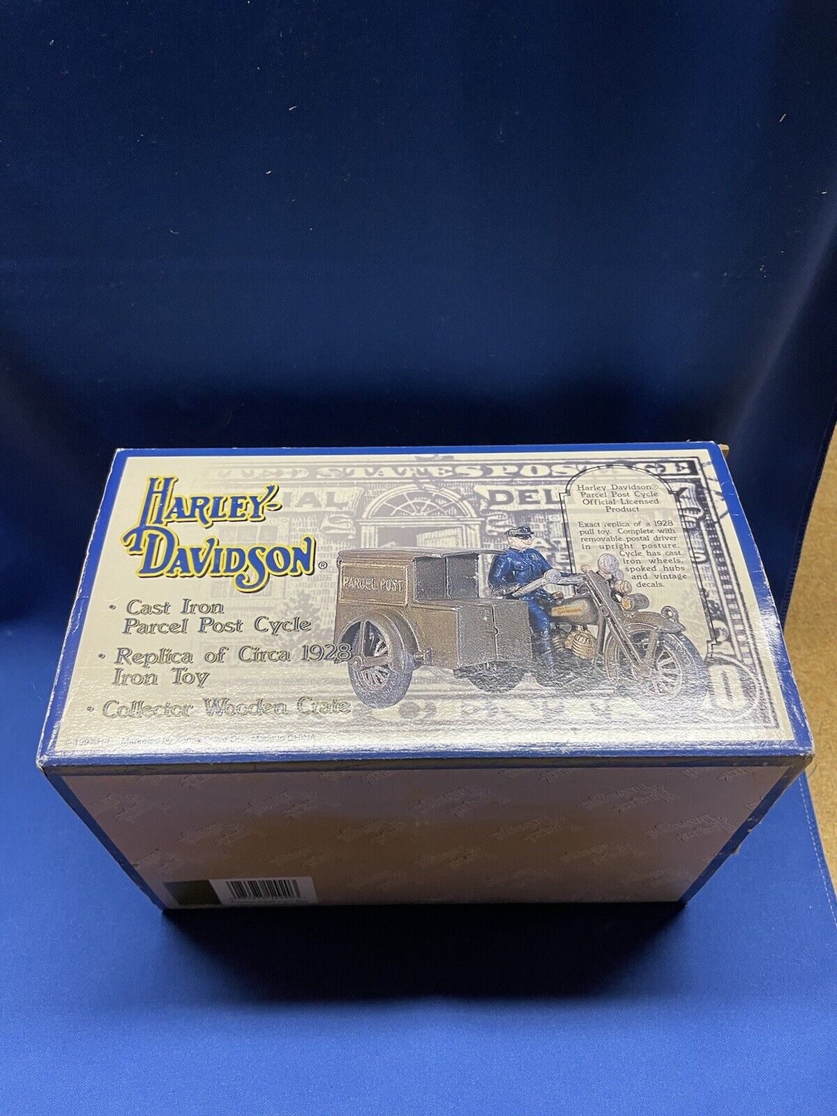HARLEY DAVIDSON CAST IRON PARCEL POST CYCLE 1928 REPLICA 1997~RARE NEVER OPENED