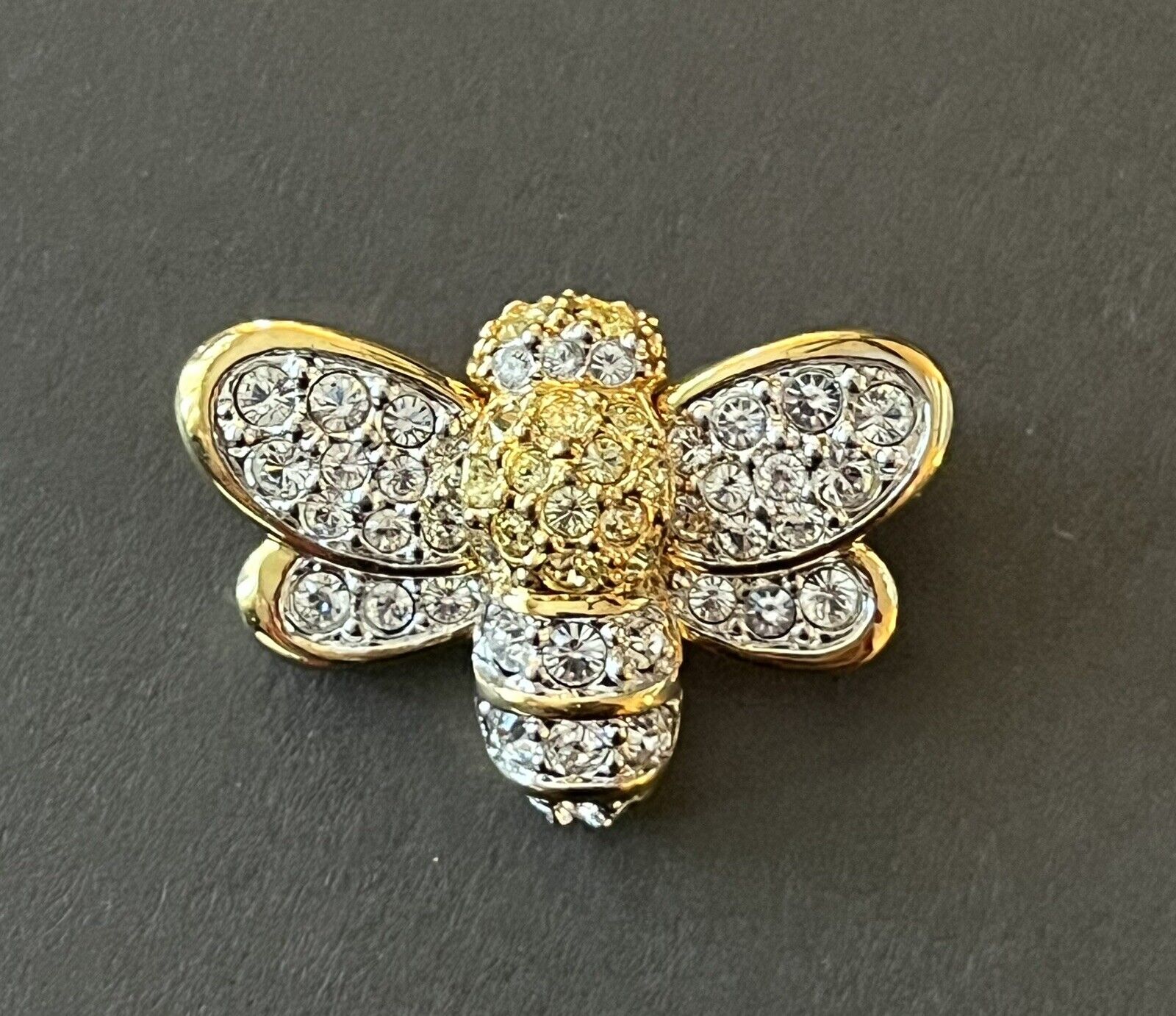 Vintage Swarovski Signed  Bumble Bee Crystal Pin Brooch
