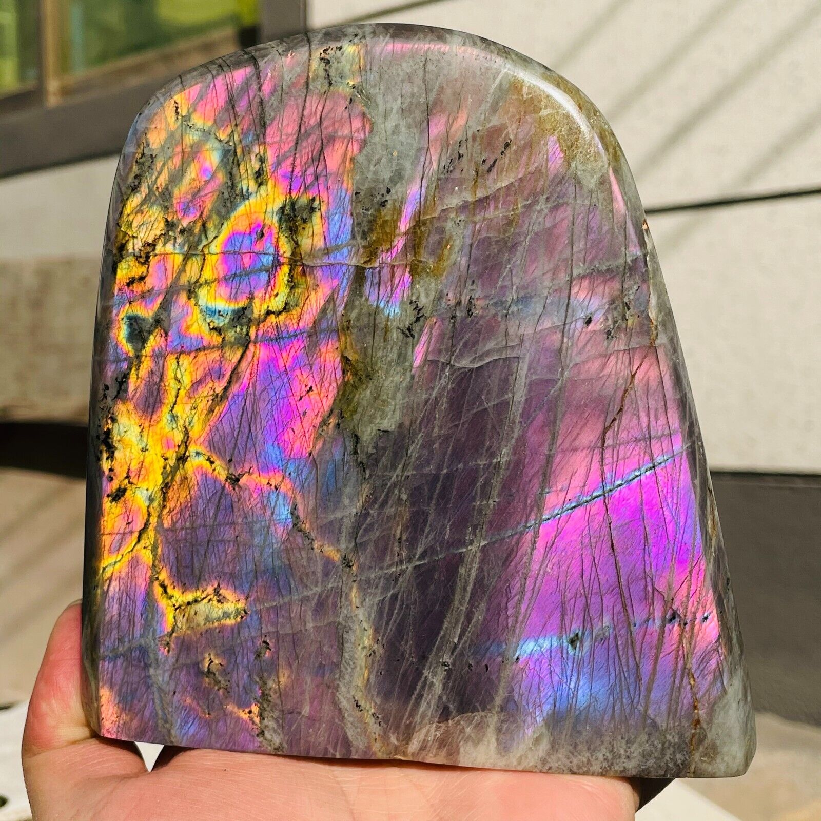 4.05lb Rare Amazing Natural Purple Labradorite Quartz Crystal Specimen Healing