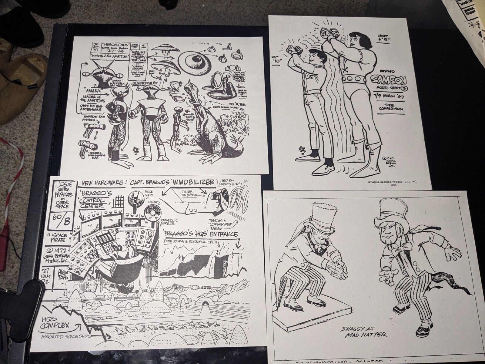 SPACE GHOST Animation Cel Art ALEX TOTH MODEL SHEETS 1960's Cartoons Comics I9