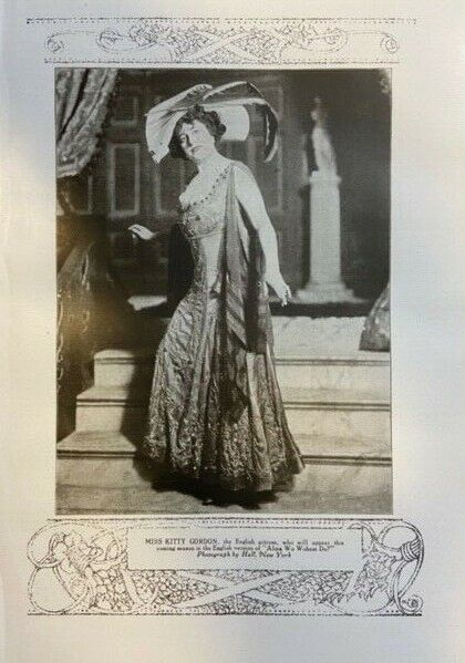 1910 Vintage Illustration Actress Kitty Gordon