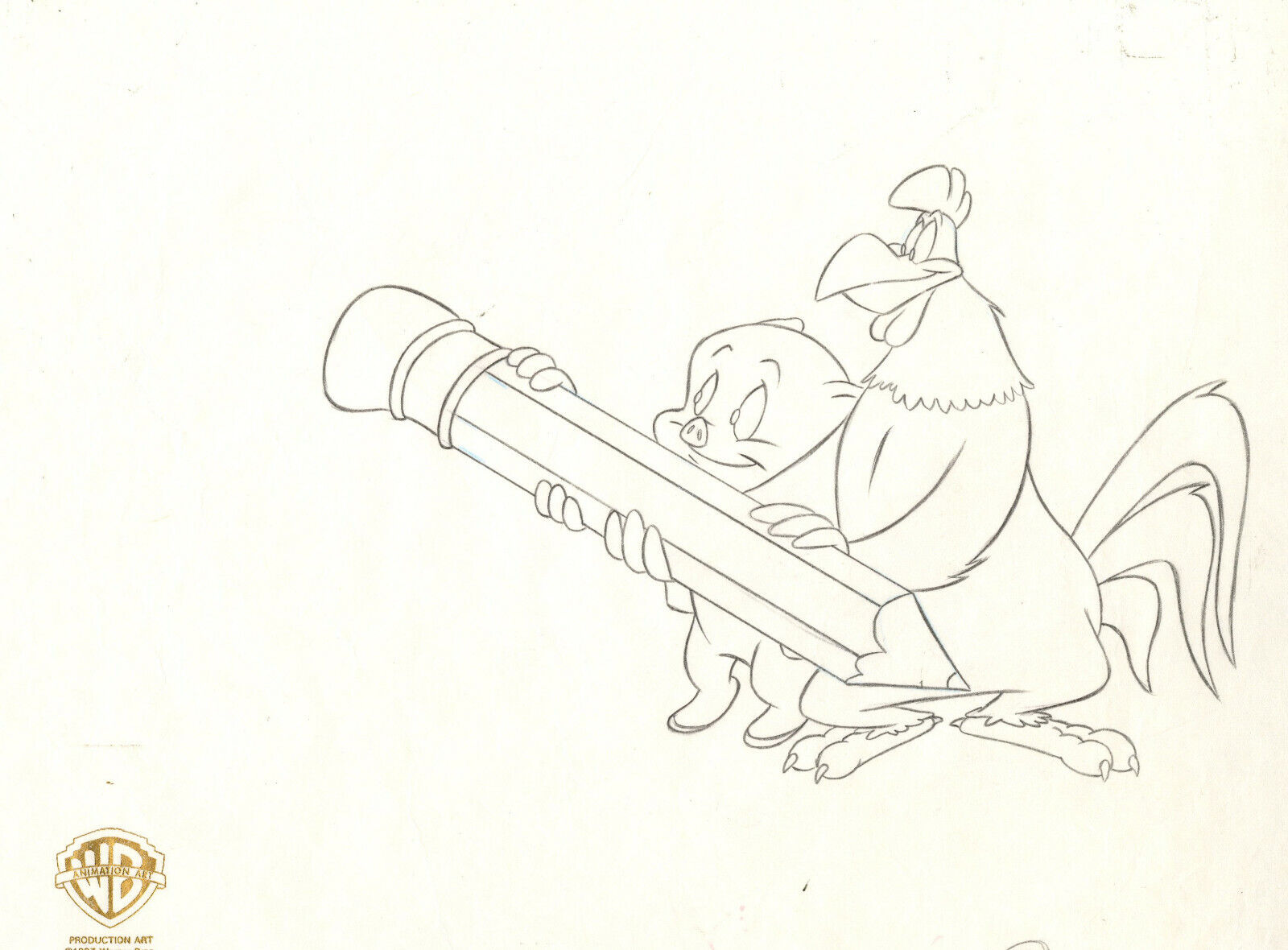 Warner Brothers-Foghorn Leghorn and Porky Pig Original Production Drawing