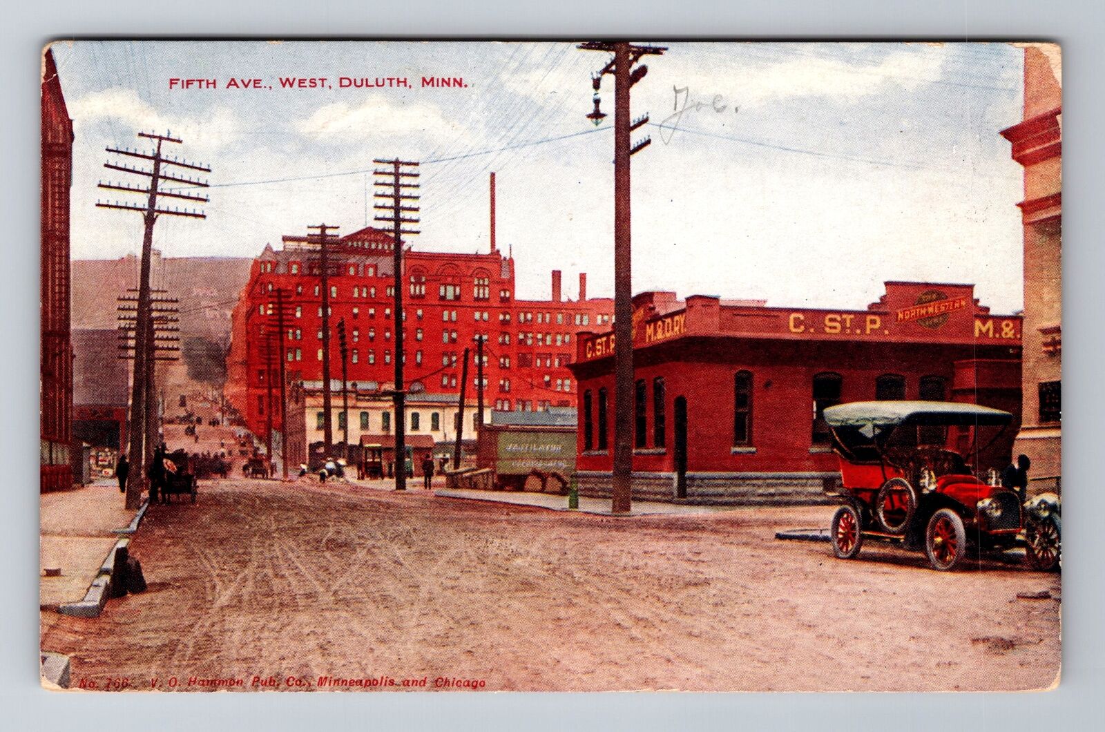 Duluth MN-Minnesota, Fifth Ave West, Antique, Vintage c1911 Postcard
