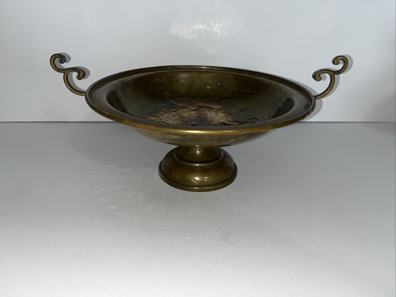 Hammered Brass Bowl Double Handle