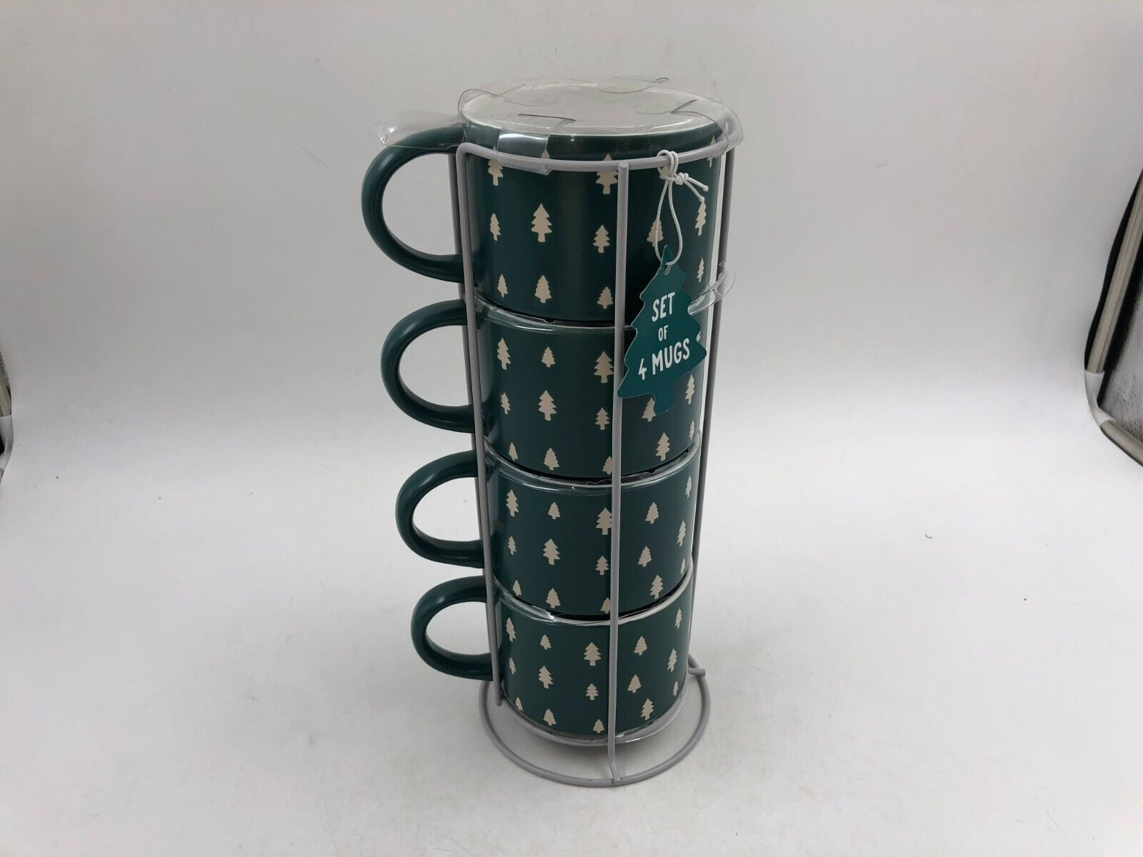 Eccolo Ceramic 14oz Stacking Green & White Tree Mug DD01B32004