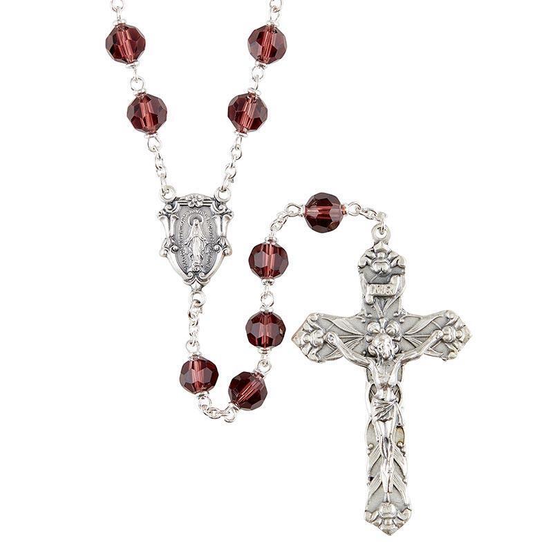 Amethyst Crystal Bead LocLink Vienna Rosary Great Gift Rosery First Communion