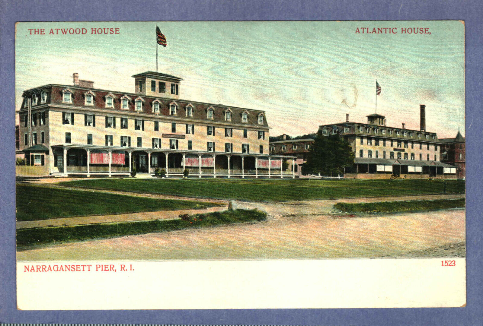 Postcard The Atwood House Atlantic House Narragansett Pier Rhode Island RI