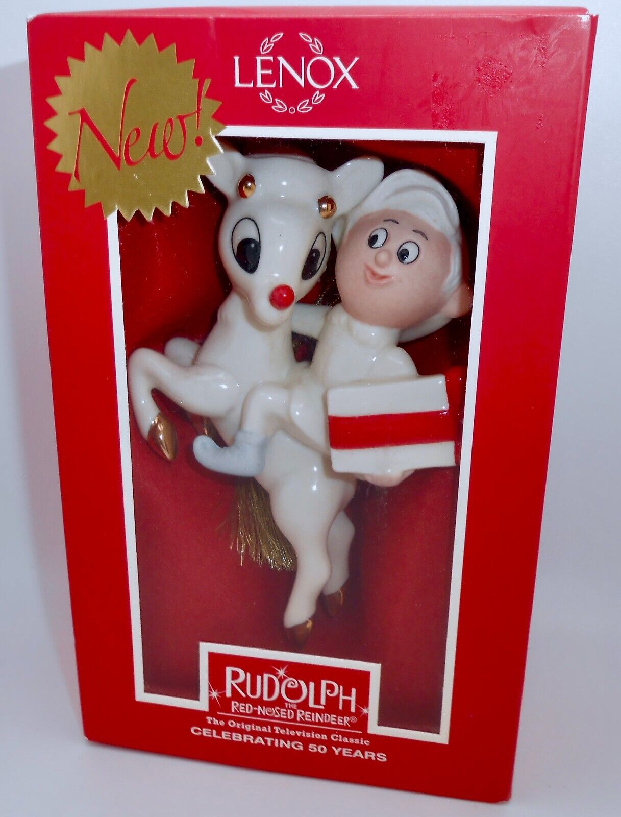 Lenox 2014 RUDOLPH AND HERMEY Porcelain Ornament Rudolph Red-Nosed Reindeer H66