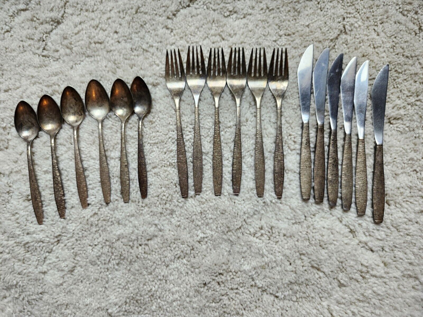 Vintage TWA Airlines Metal Cutlery Set Of 6 Each Spon, Fork And Knife 