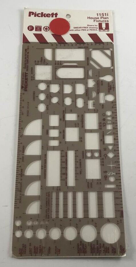Vintage Pickett Architectural House Plan Fixtures Inking Template 1151i / NEW