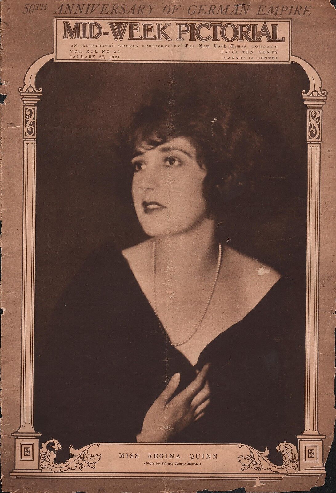 Miss Regina Quinn Photo Cover of 1921