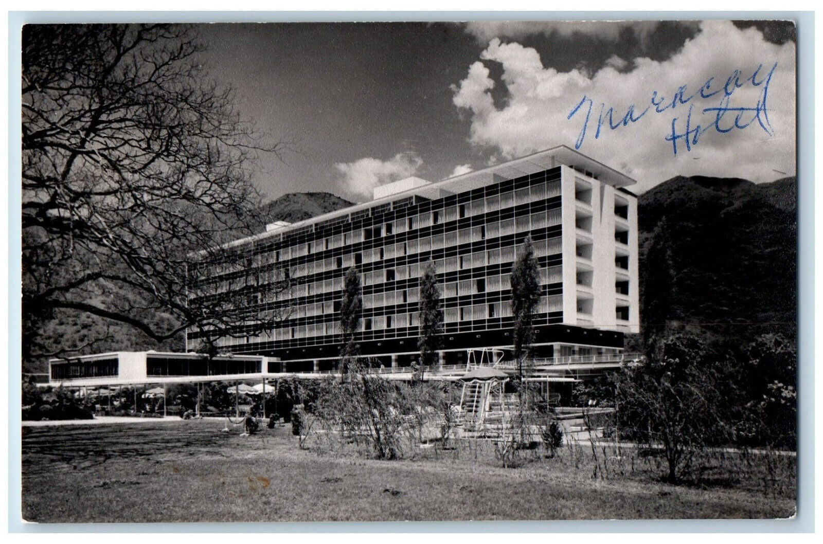 Venezuela Postcard Hotel Building with Swimming Pool 1961 RPPC Photo